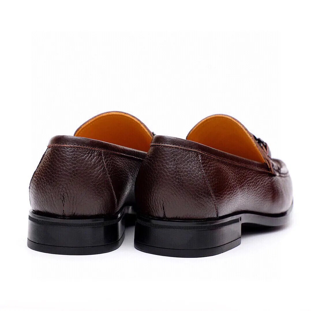 Men's shoes 💰520 💐[Ferragamo/Ferragamo] New 🐲Ferragamo* Ferragamo classic formal leather shoes! It uses imported first-layer pebbled cowhide leather upper + luxurious hardware buckle, and the inner first-layer comfortable cowhide leather lining! Original rubber outsole! Code number 38-44 (45🉑️customized)